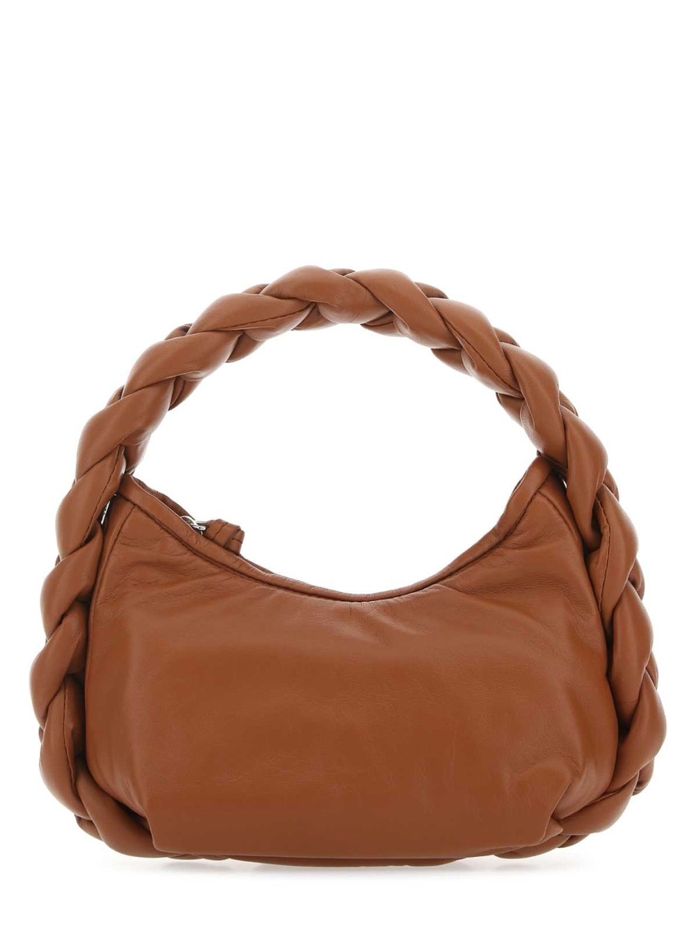 Hereu Brown Nappa Leather Mini Espiga Handbag. Chesnut